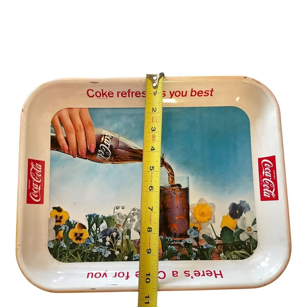 Vintage 1950s Coca-Cola Advertising Tray Coke Refreshes You Best Flowers Bottle